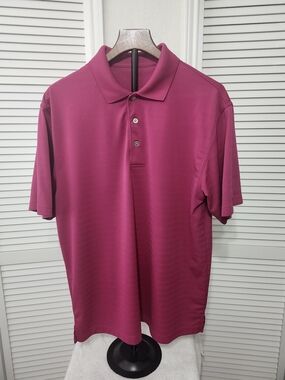 Grand Slam Men's Short-Sleeve Polo in Berry Pink